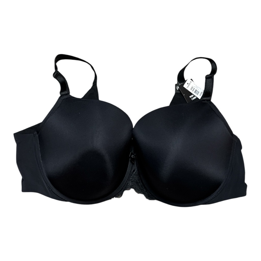 TORRID CURVE PERFECT T SHIRT PUSH UP BRA 46DD BLACK LACE INSET SMOOTH CUPS *NWT* - Picture 2 of 11